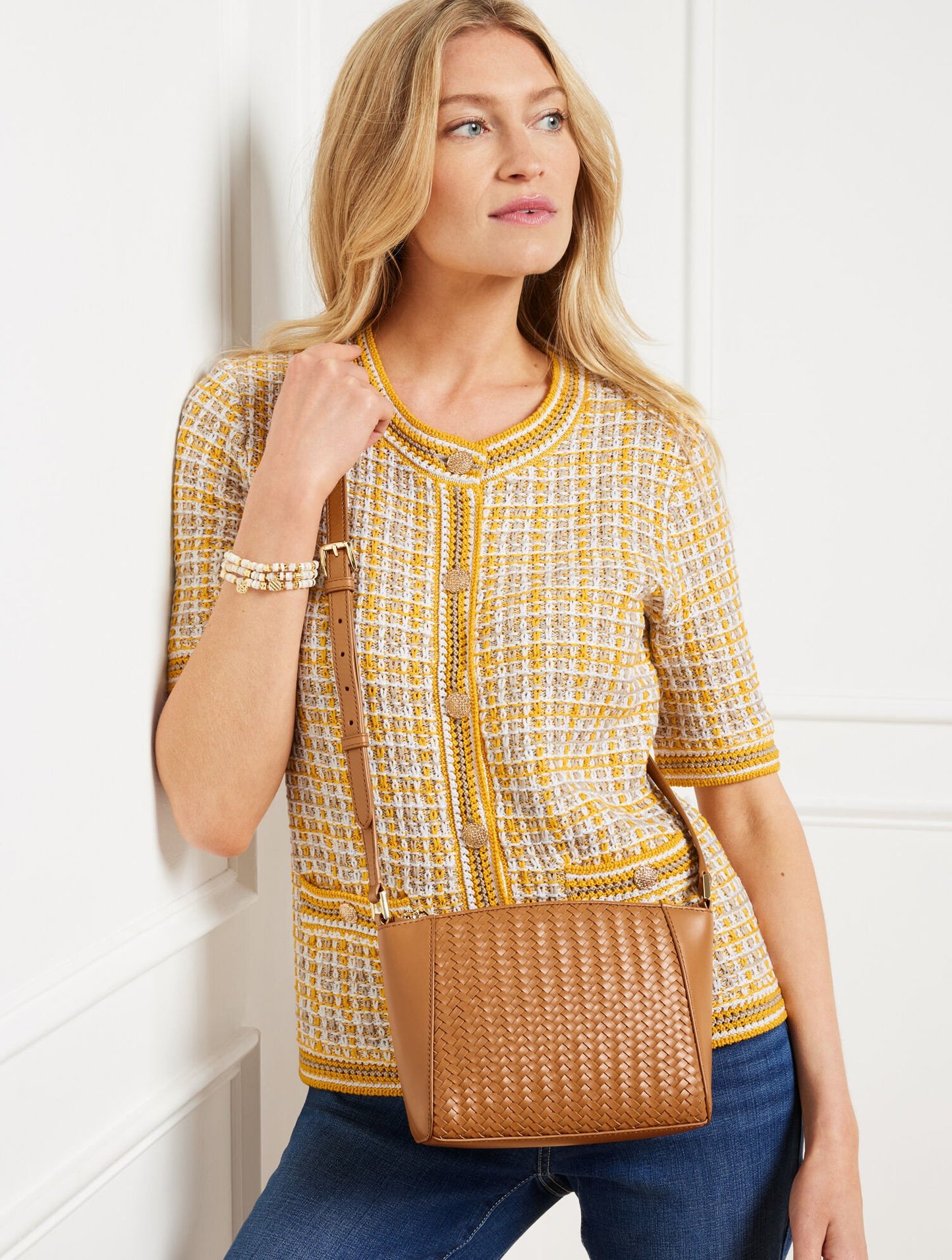 Woven Leather Crossbody Bag