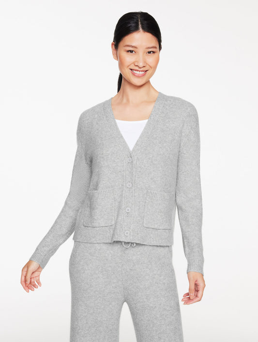 Ribbed V-Neck Cardigan