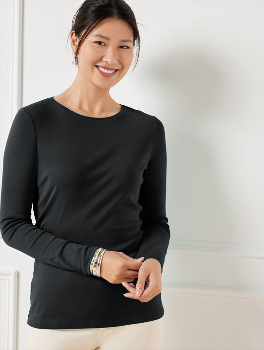 Pima Crewneck Tee - Solid