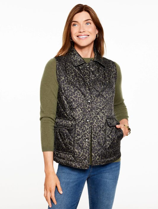 Quilted Barn Vest - Allover Animal