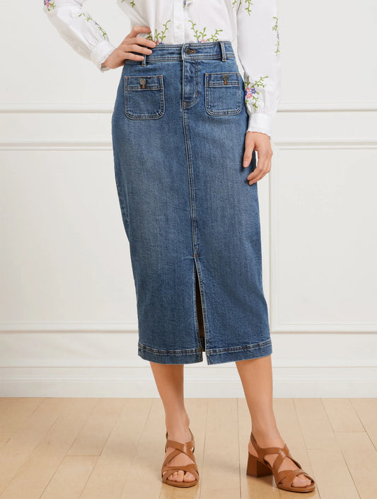 Denim Midi Skirt - Catalina Wash