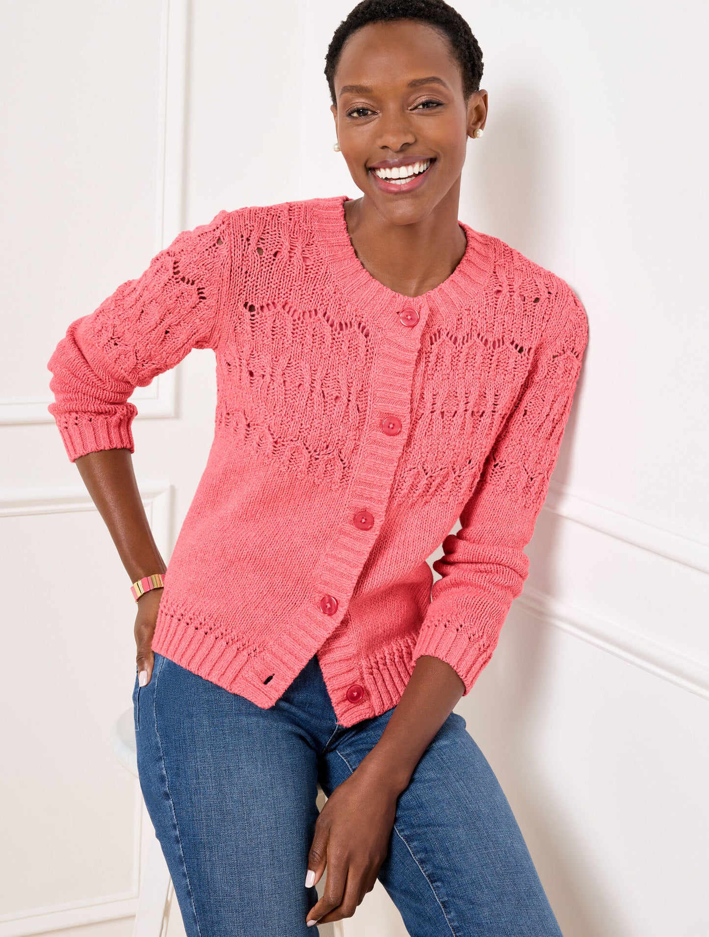 Pointelle Stitch Cardigan