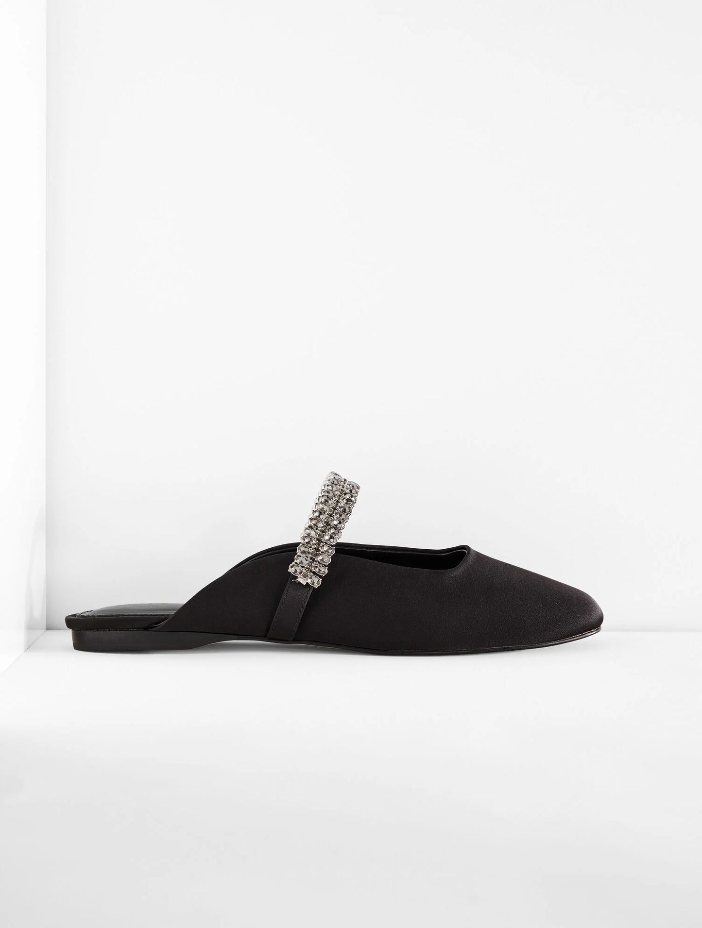 Sloane Embellished Satin Mules