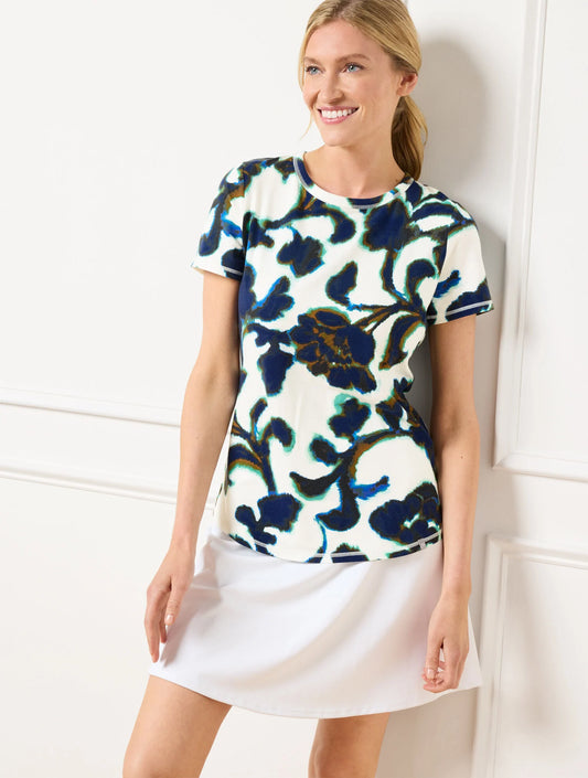 Supersoft Jersey Crewneck Tee - Blurred Floral