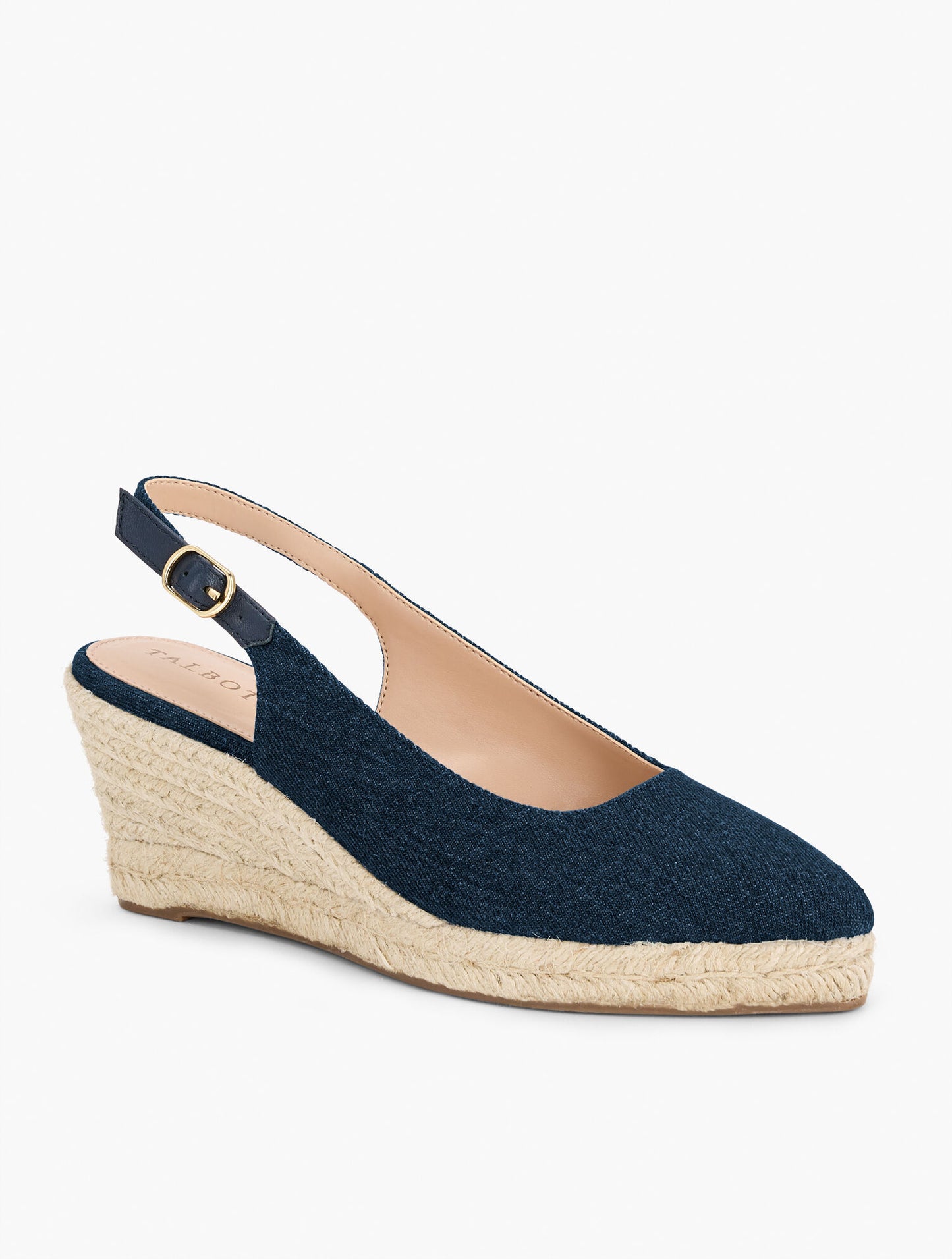 Vivi Denim Slingback Espadrille Wedges
