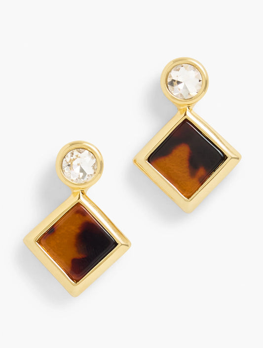 Geo Tortoiseshell Stud Earrings