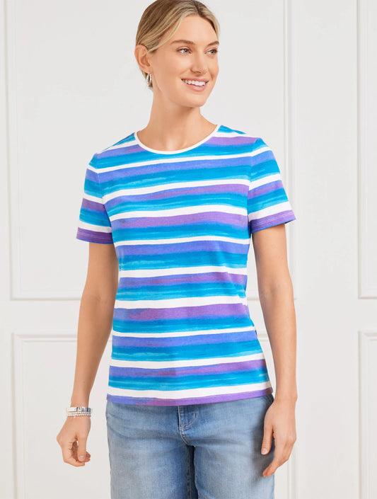 Crewneck Tee - Painted Stripe