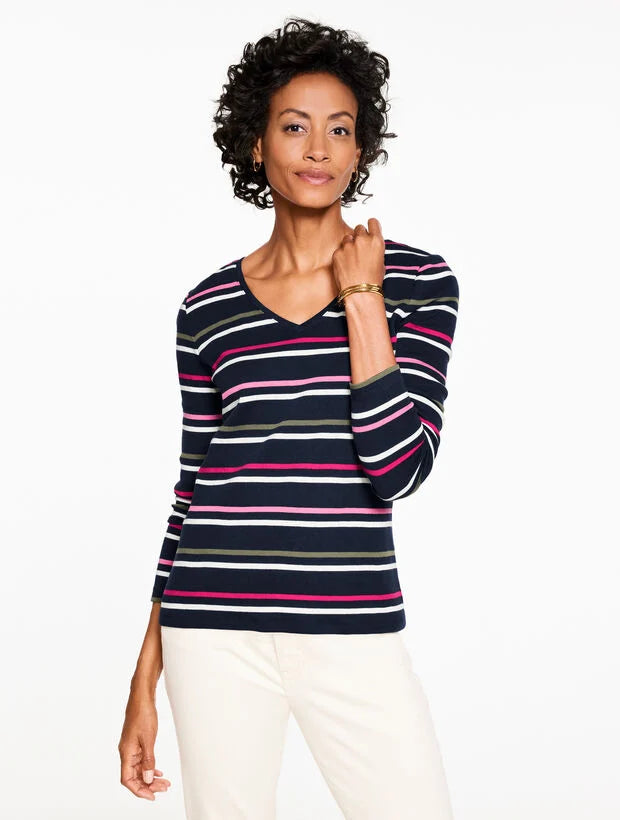 V-Neck Tee - Chelsea Stripe