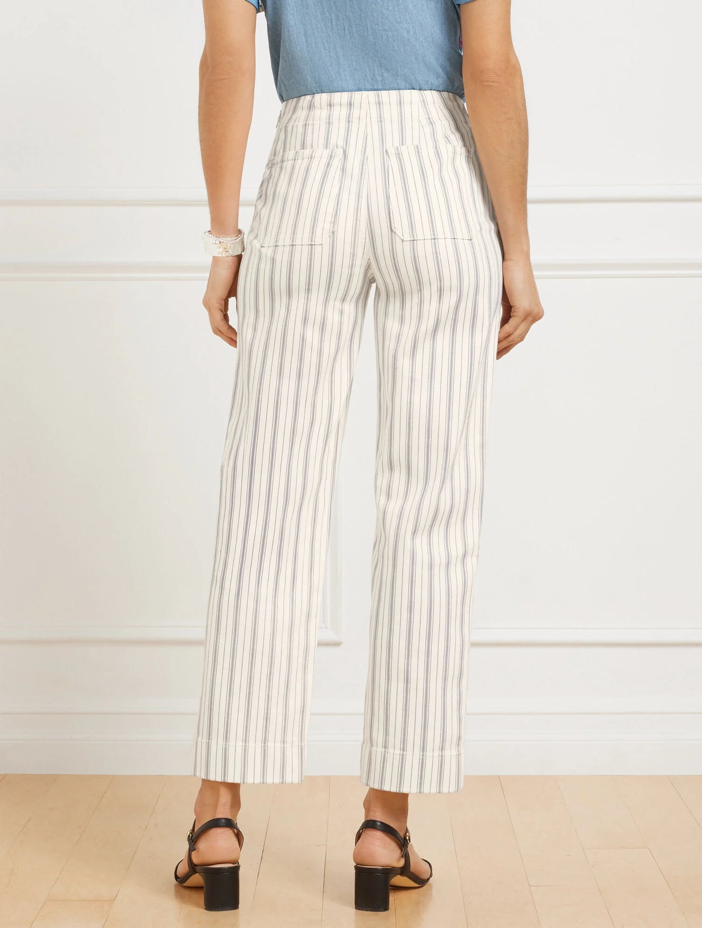 Straight Ankle Jeans - Hillside Stripe