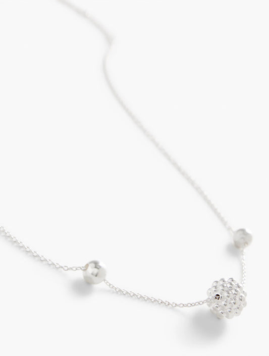 Sterling Silver Ball Cluster Pendant Necklace