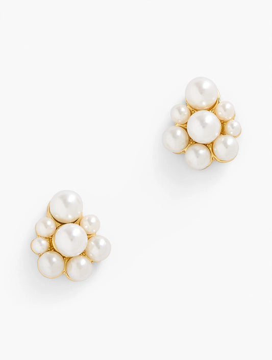 Pearl Cluster Stud Earrings