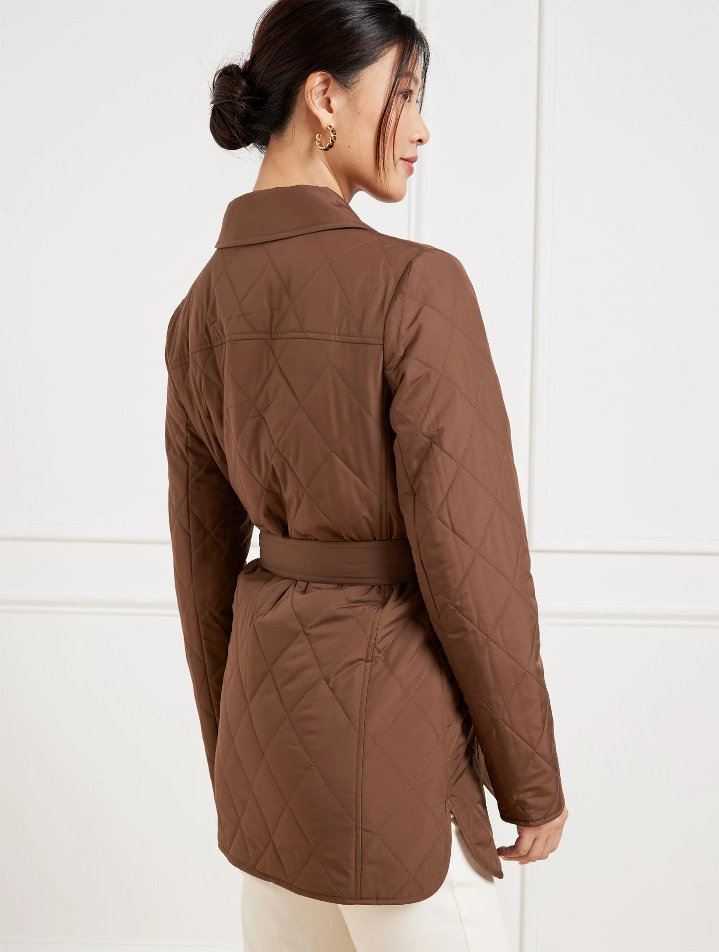 Belted Quilted Shirt Jacket