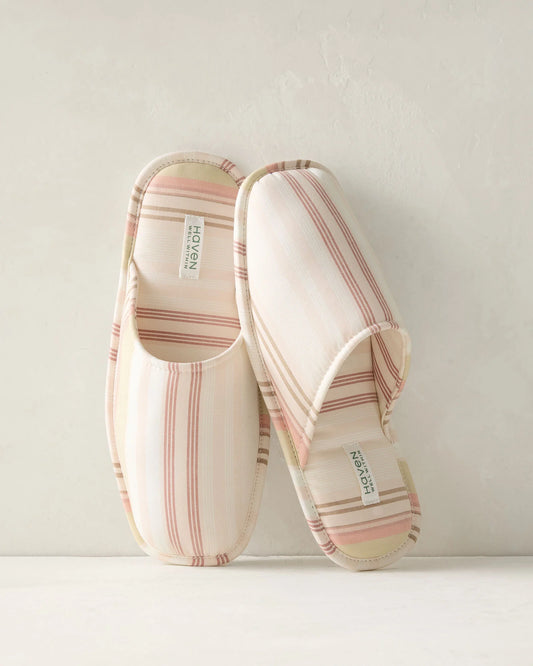 Organic Cotton Stripe Slippers