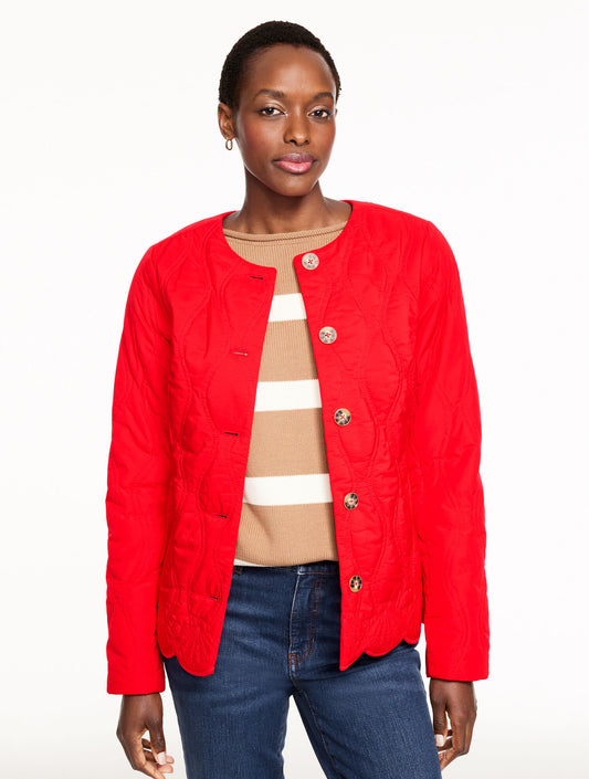 Scallop Hem Quilted Jacket