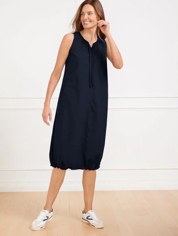 Crinkle Weave Bungee Hem Dress