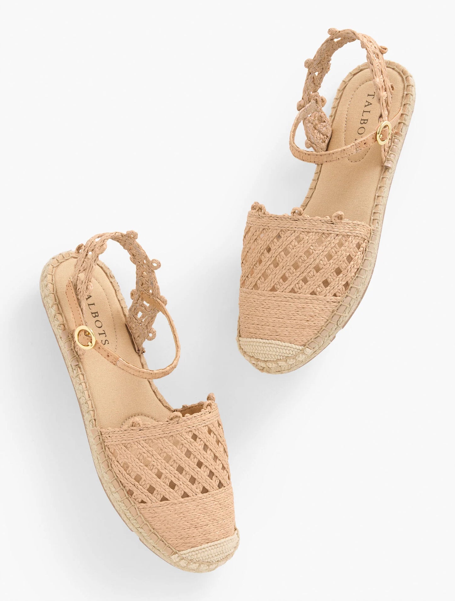 Izzy Ankle Strap Raffia Espadrille Flats