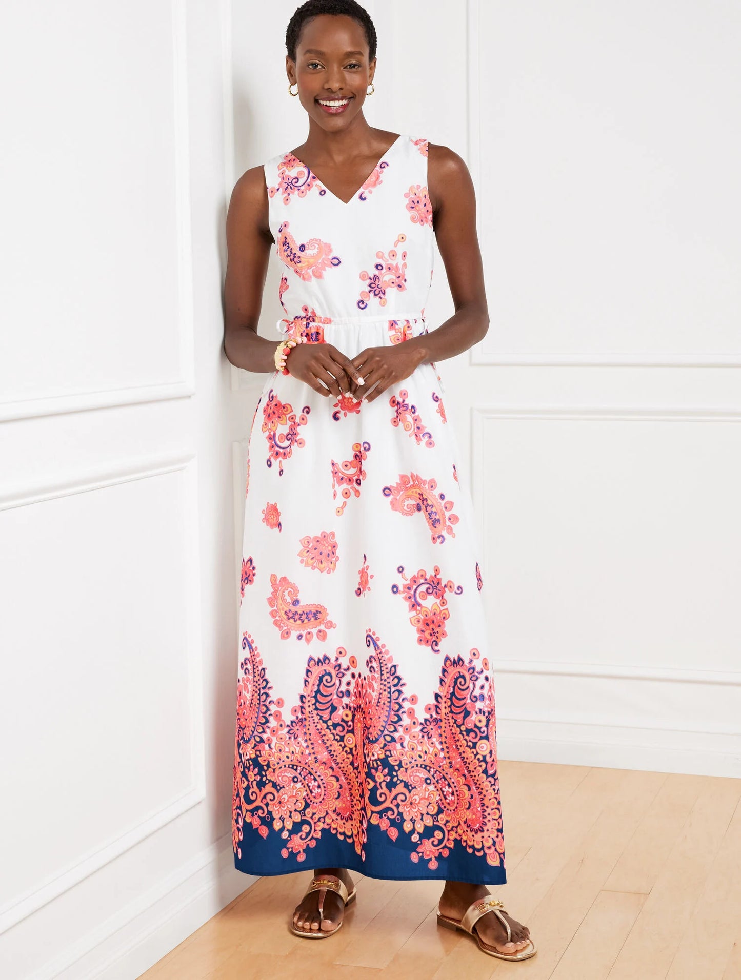 Side Tie Maxi Dress - Floral Paisley