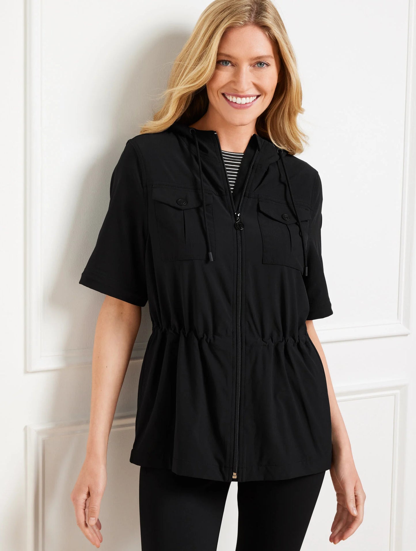 Lightweight Woven Stretch Hooded Convertible Jacket