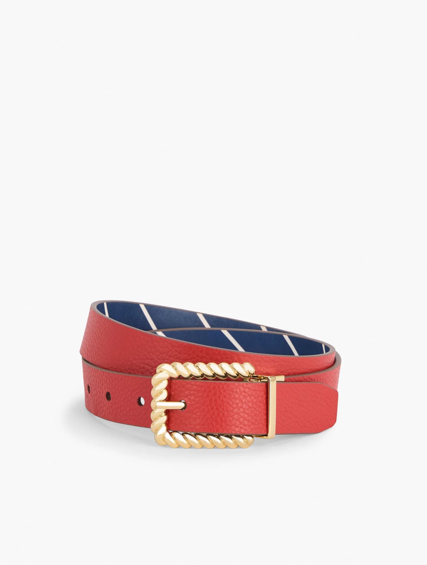 Reversible Leather Belt - Stripe