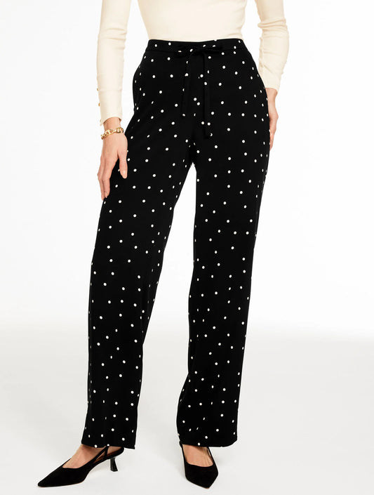 Wide Leg Pull-On Pants - Luminous Dots