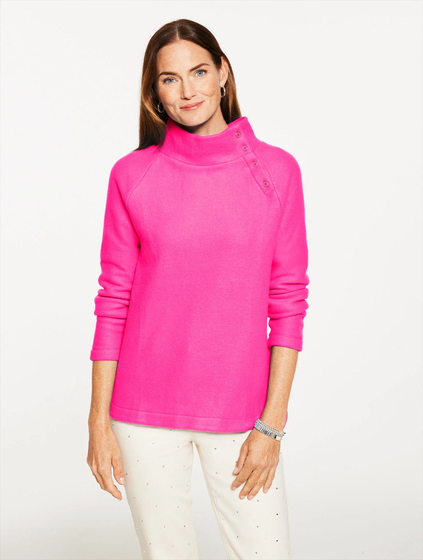 Fleece Mockneck Pullover
