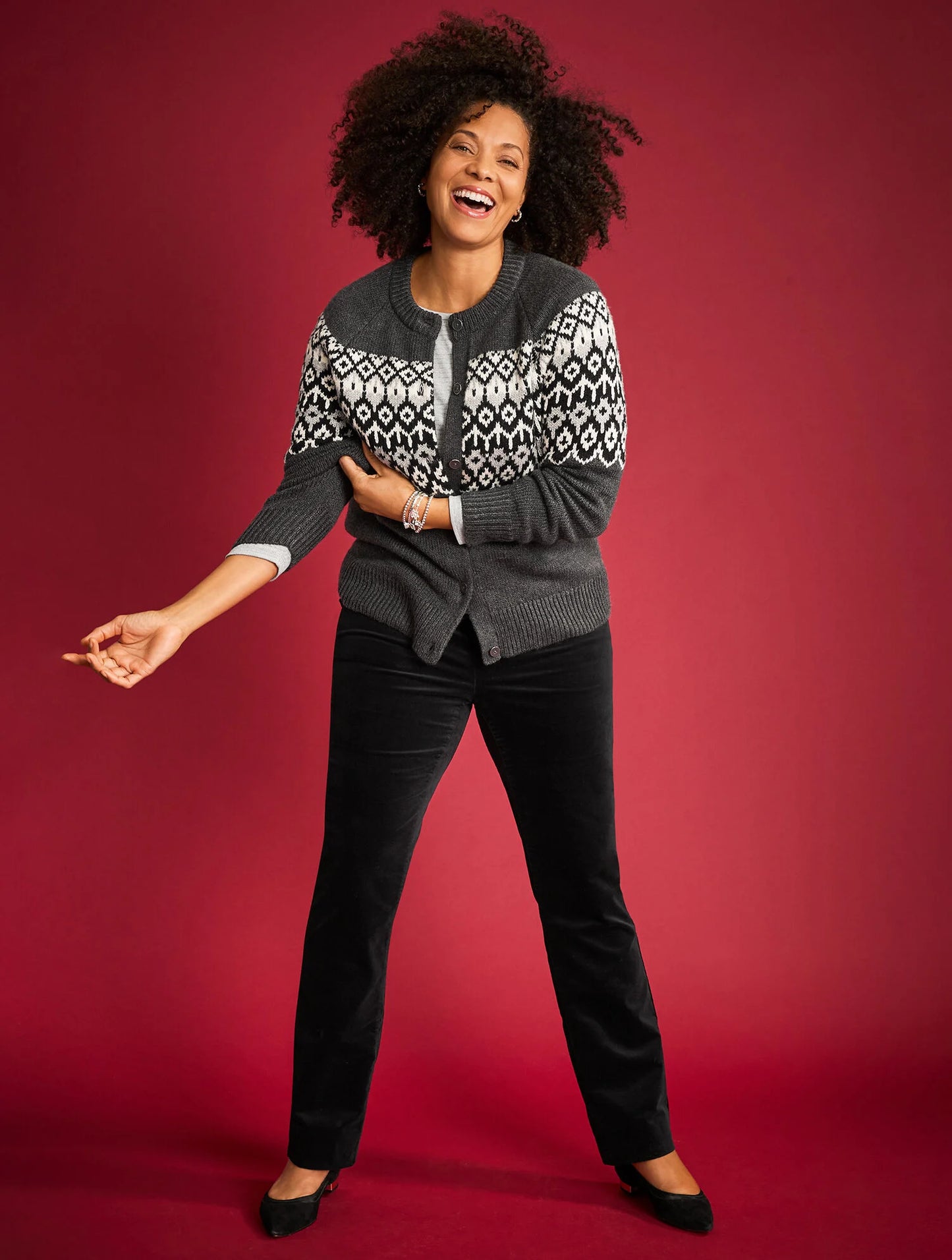 Crewneck Cardigan - Placed Fair Isle