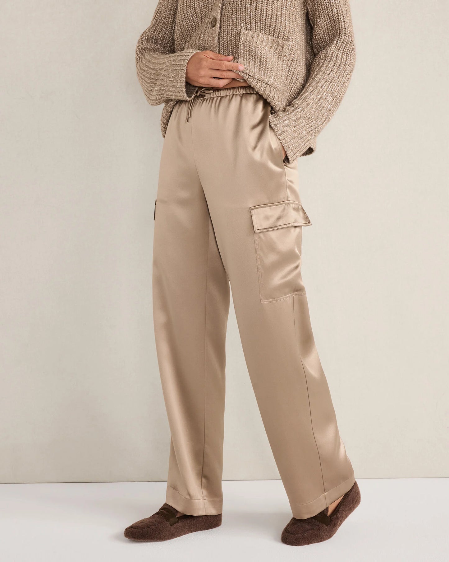 Luxe Silk Cargo Pants