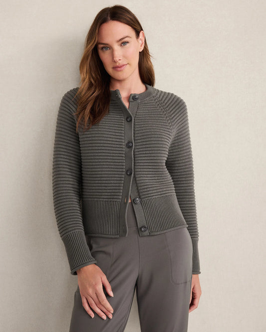 Organic Cotton Horizontal Stitch Cardigan