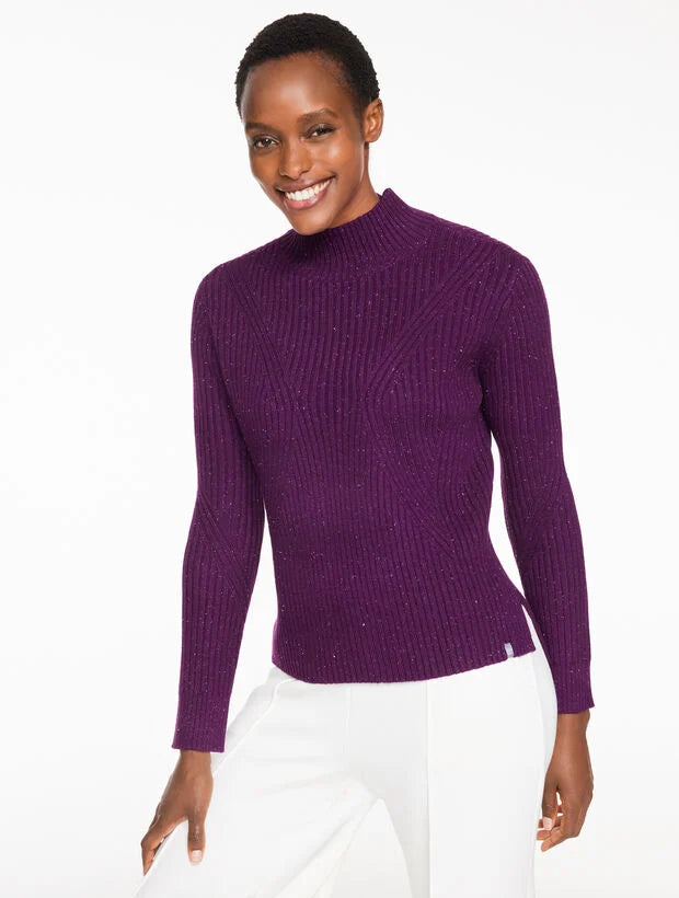 Mockneck Nep Sweater