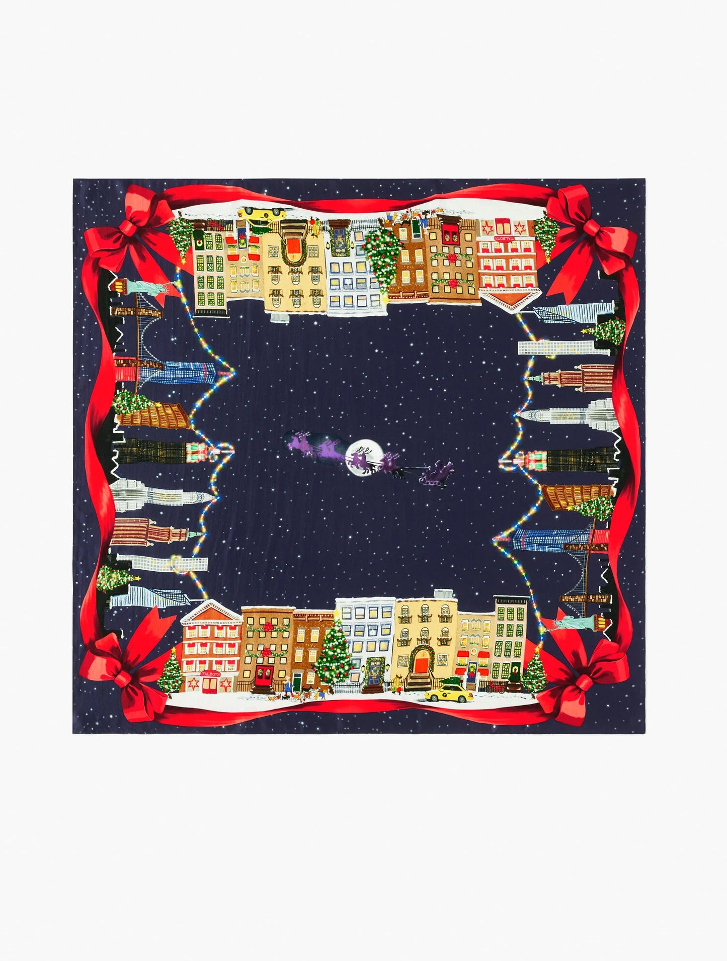 Santa in the City Silk Square Scarf