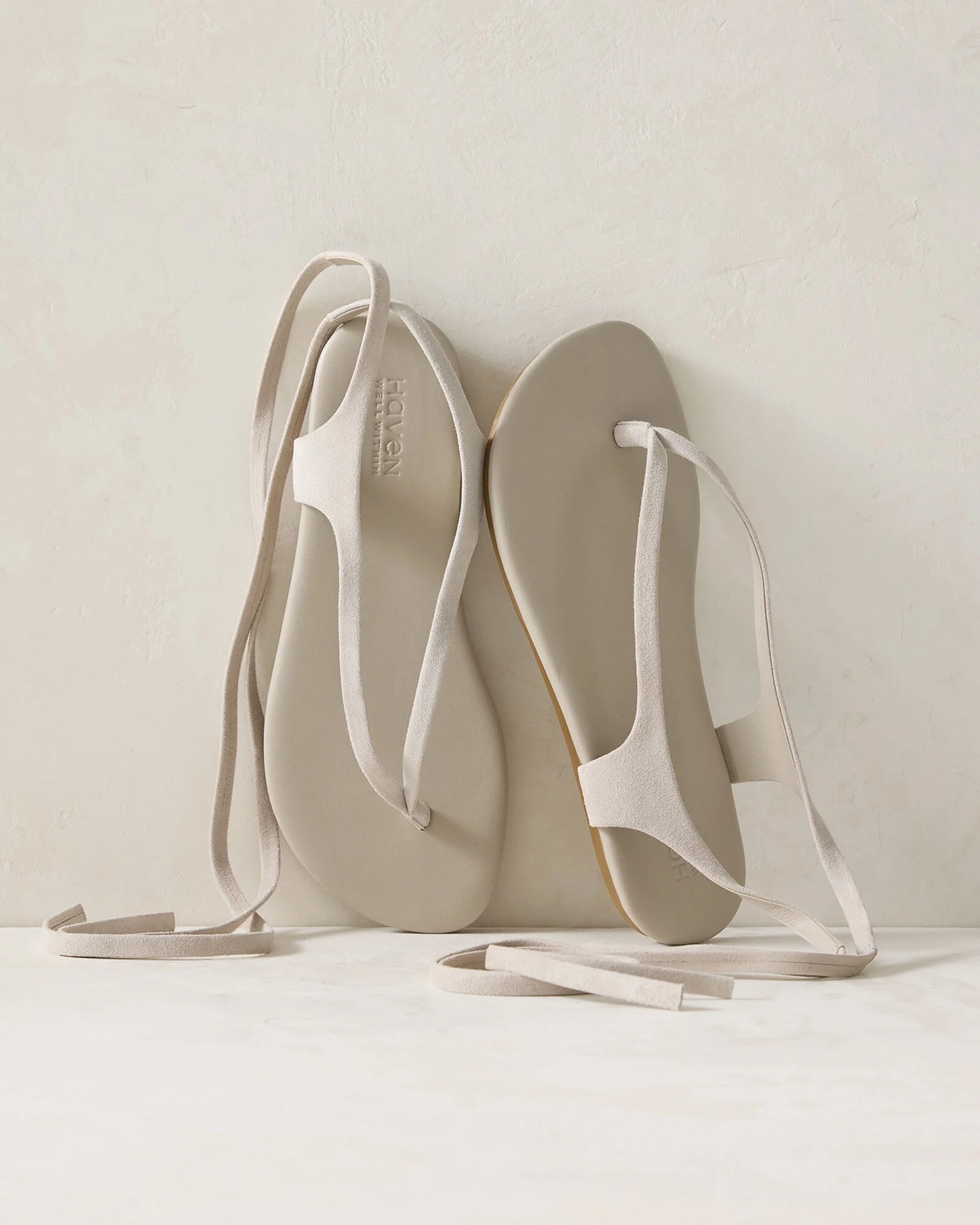 Suede Wrap-Up Thong Sandals