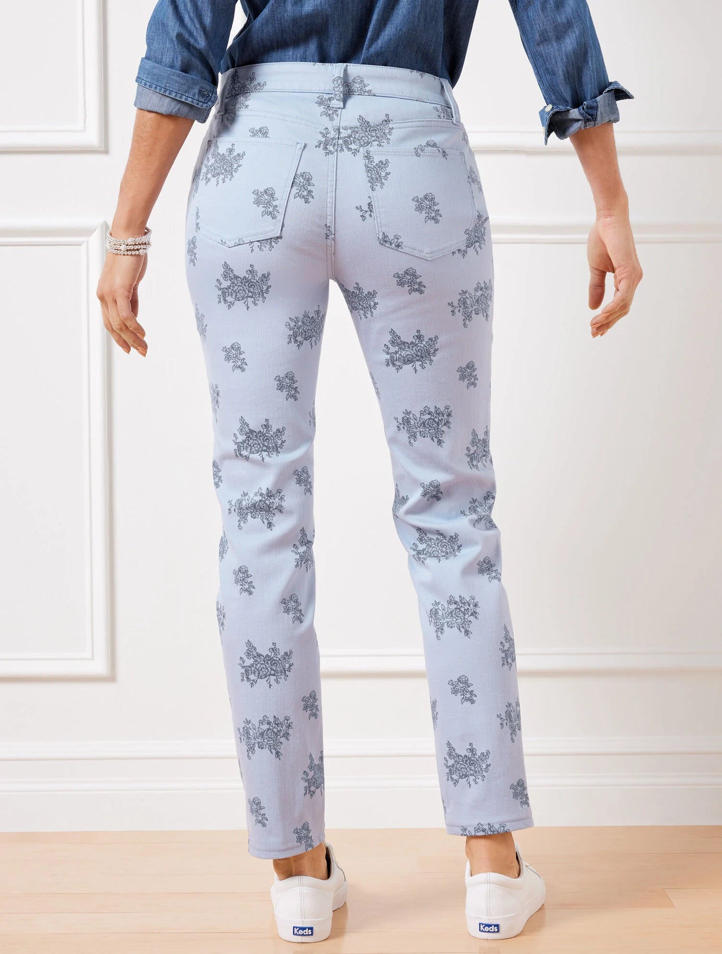 Slim Ankle Jeans - Floral Bunches - Curvy Fit