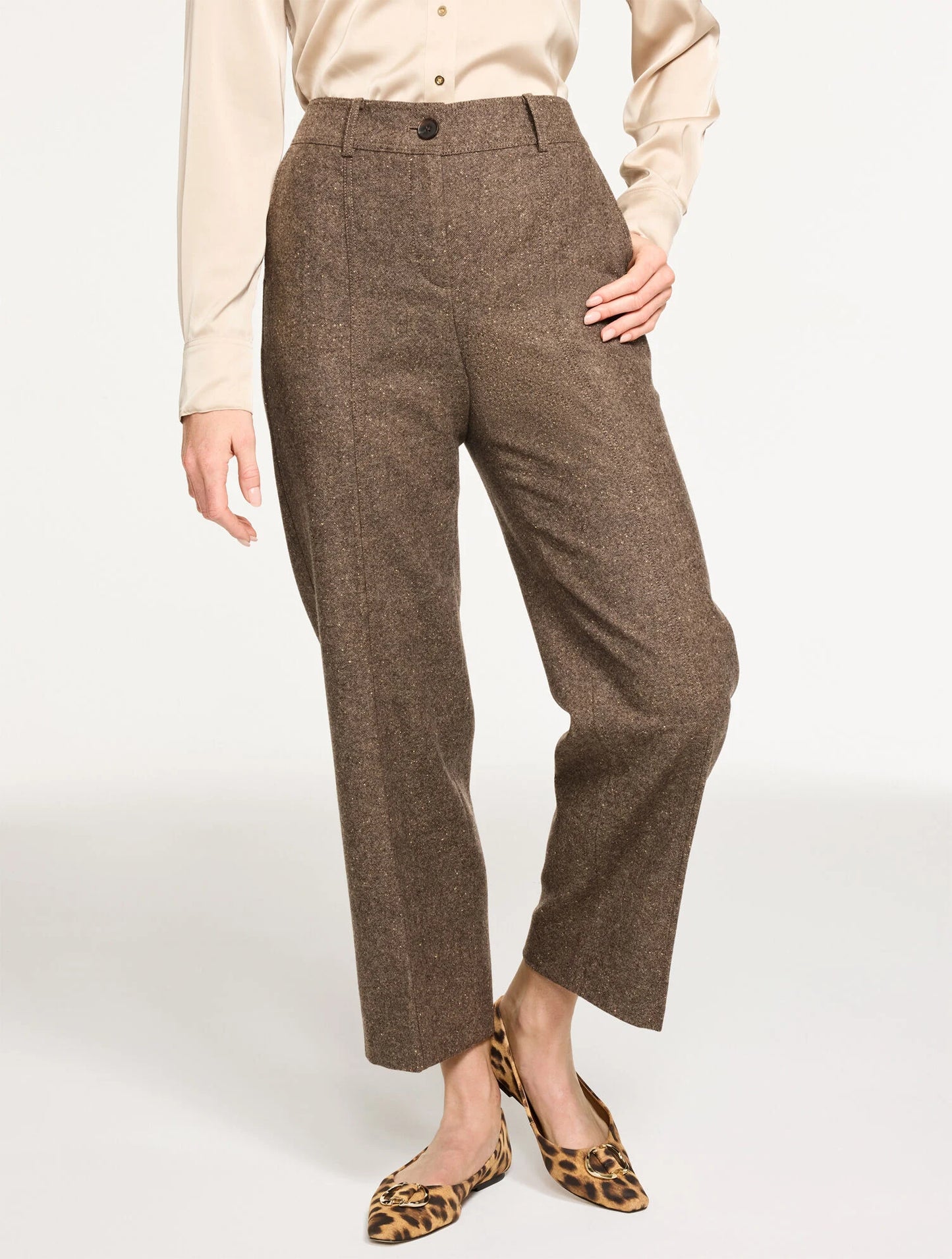 Slim Wide Leg Ankle Pants - Donegal