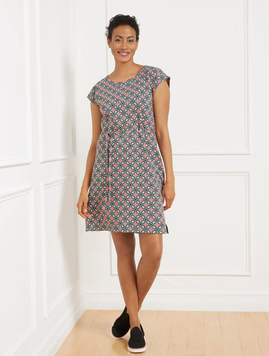 Modal French Terry T-Shirt Dress - High Tide Tile