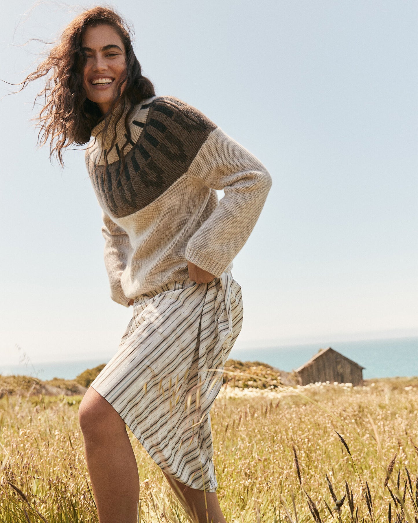 Cashmere Fairisle Mock Neck Sweater