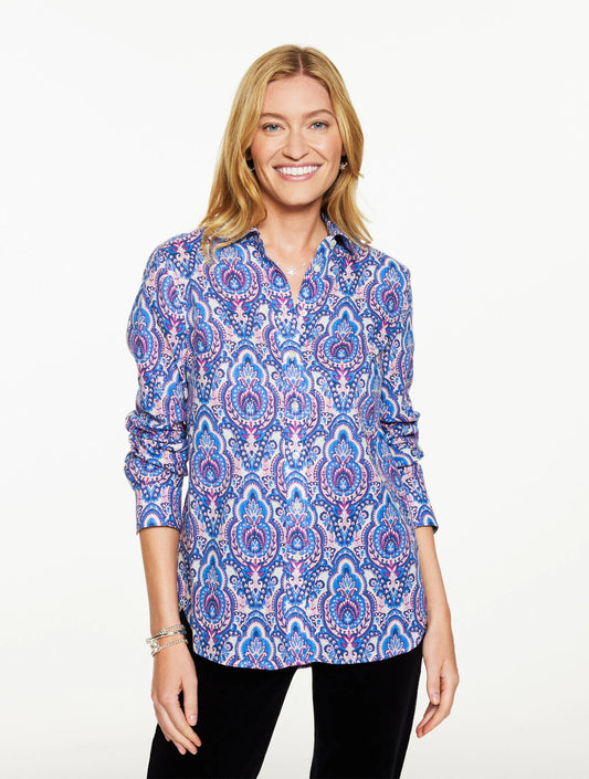 Metallic Flannel Modern Classic Shirt - Joyful Damask