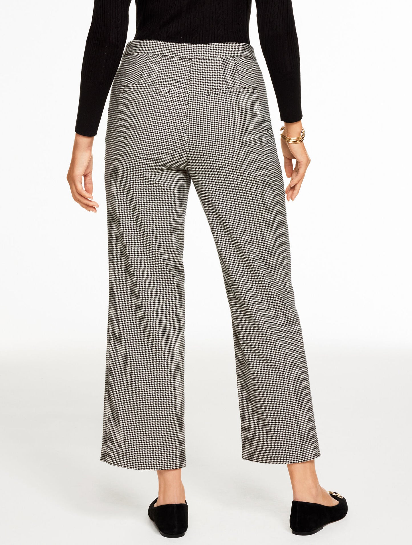 Slim Wide Ankle Pants - Harvest Houndstooth