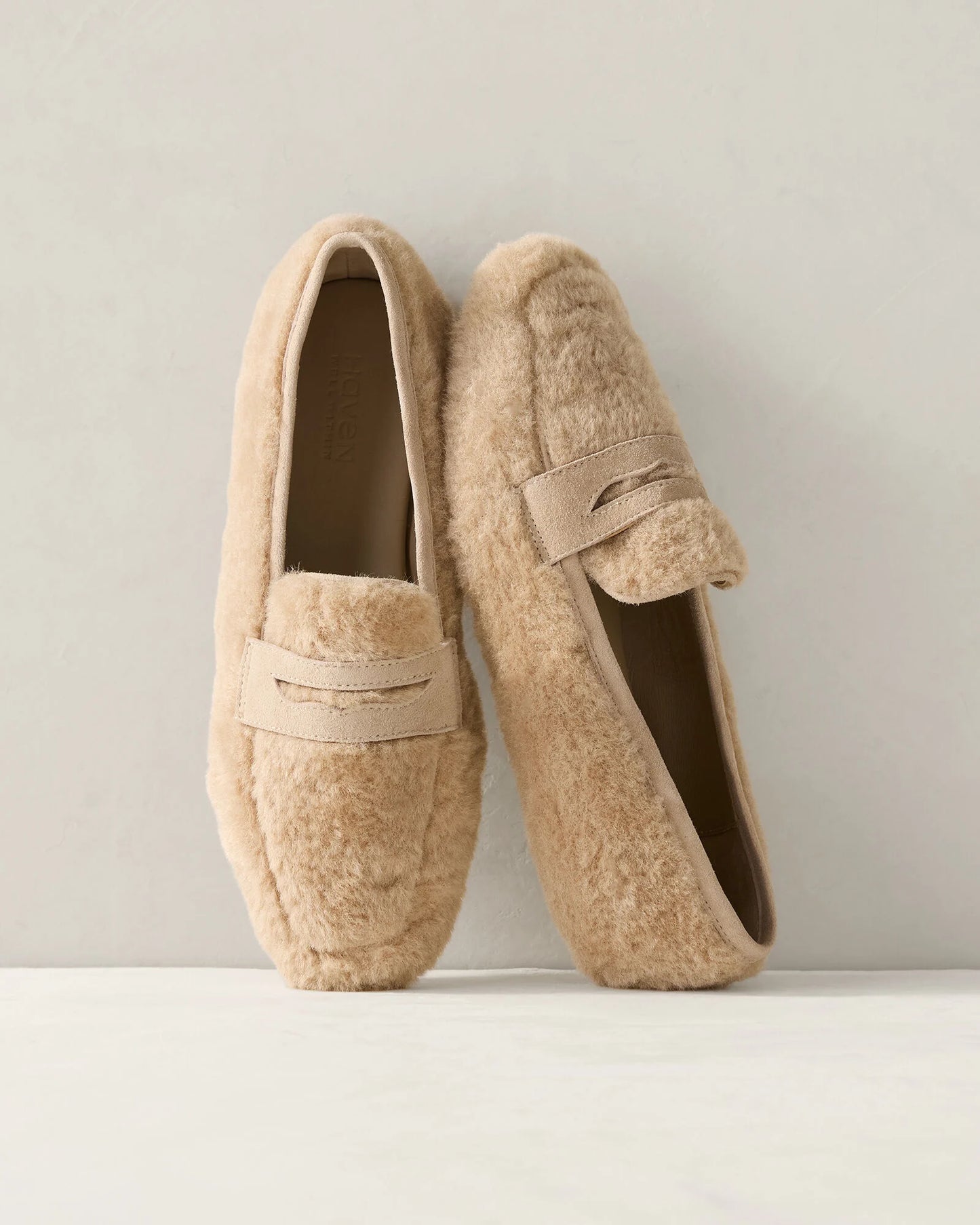 Sherpa and Leather Moccasins