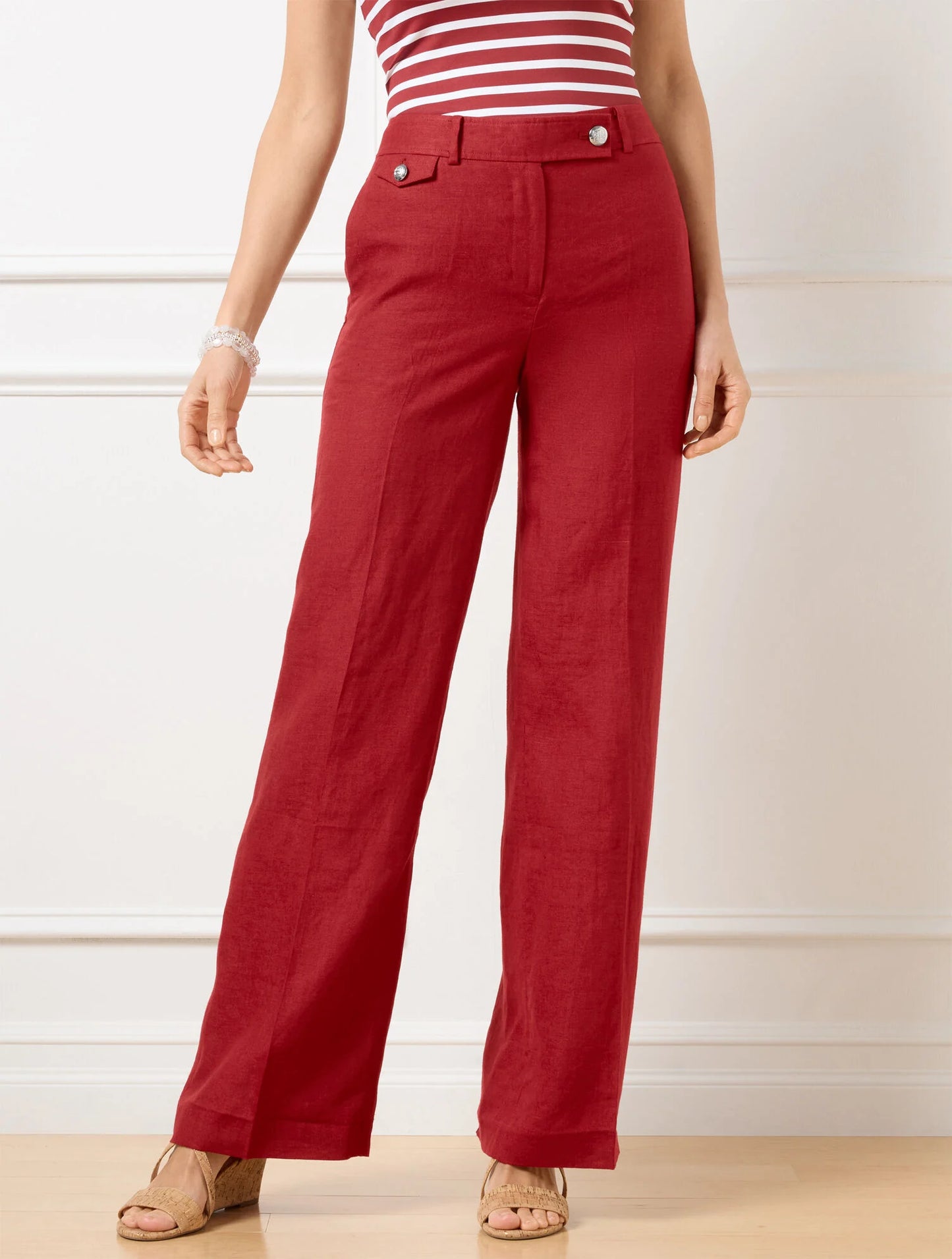 Talbots Greenwich Wide Leg Linen Pants