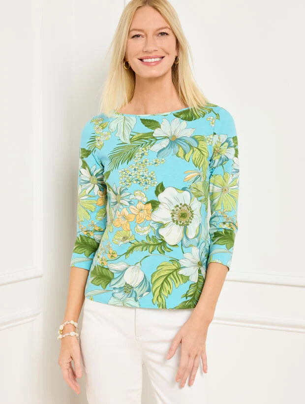 Bateau Neck Tee - Gorgeous Botanical