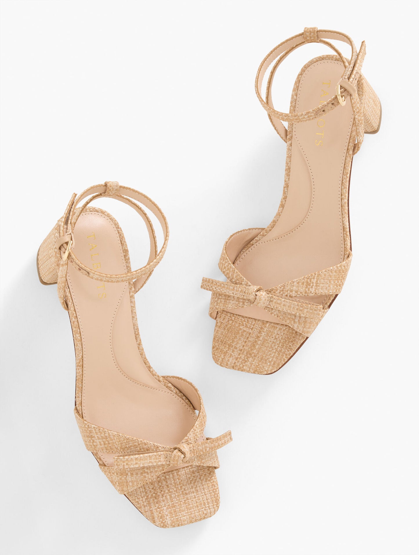 Lily Raffia Block Heel Sandals - Frayed
