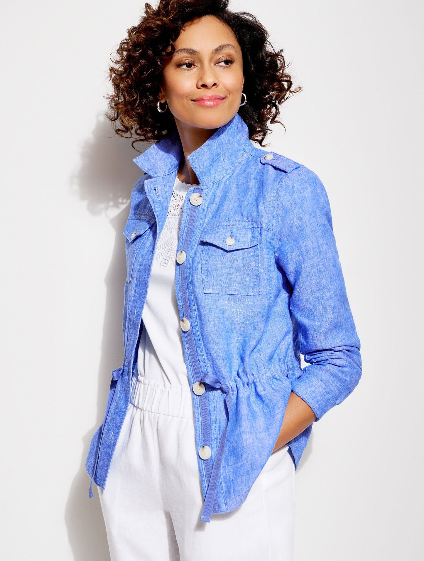 Washed Linen Shirt Jacket