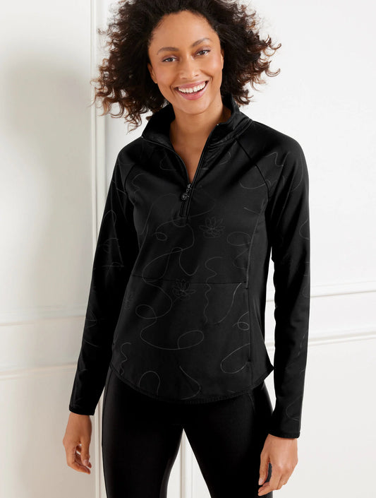 Out & About Half-Zip Pullover - Linear Floral