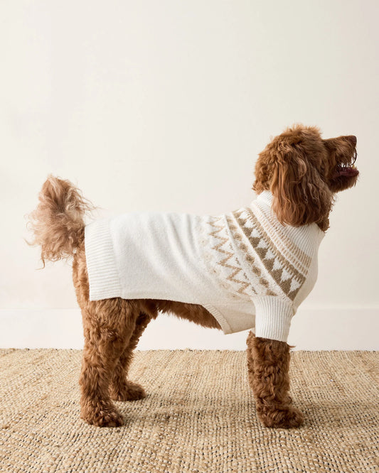 Organic Cotton Blend Fairisle Dog Sweater