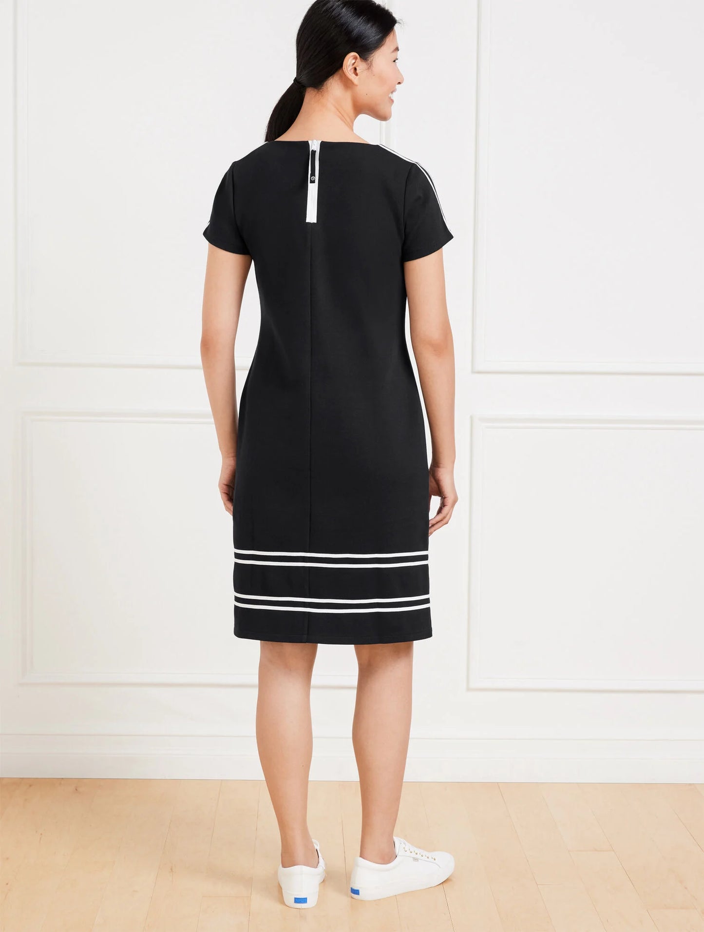 Piqué Crewneck Dress - Contrast Stripe