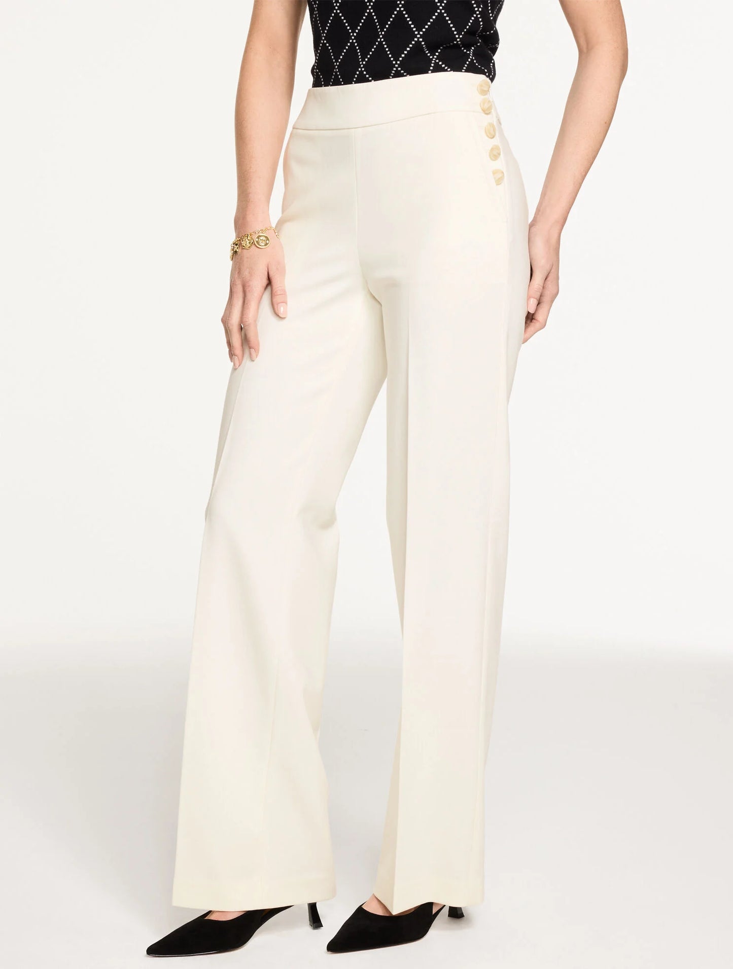 Talbots Greenwich Tailored Stretch Wide Leg Pants