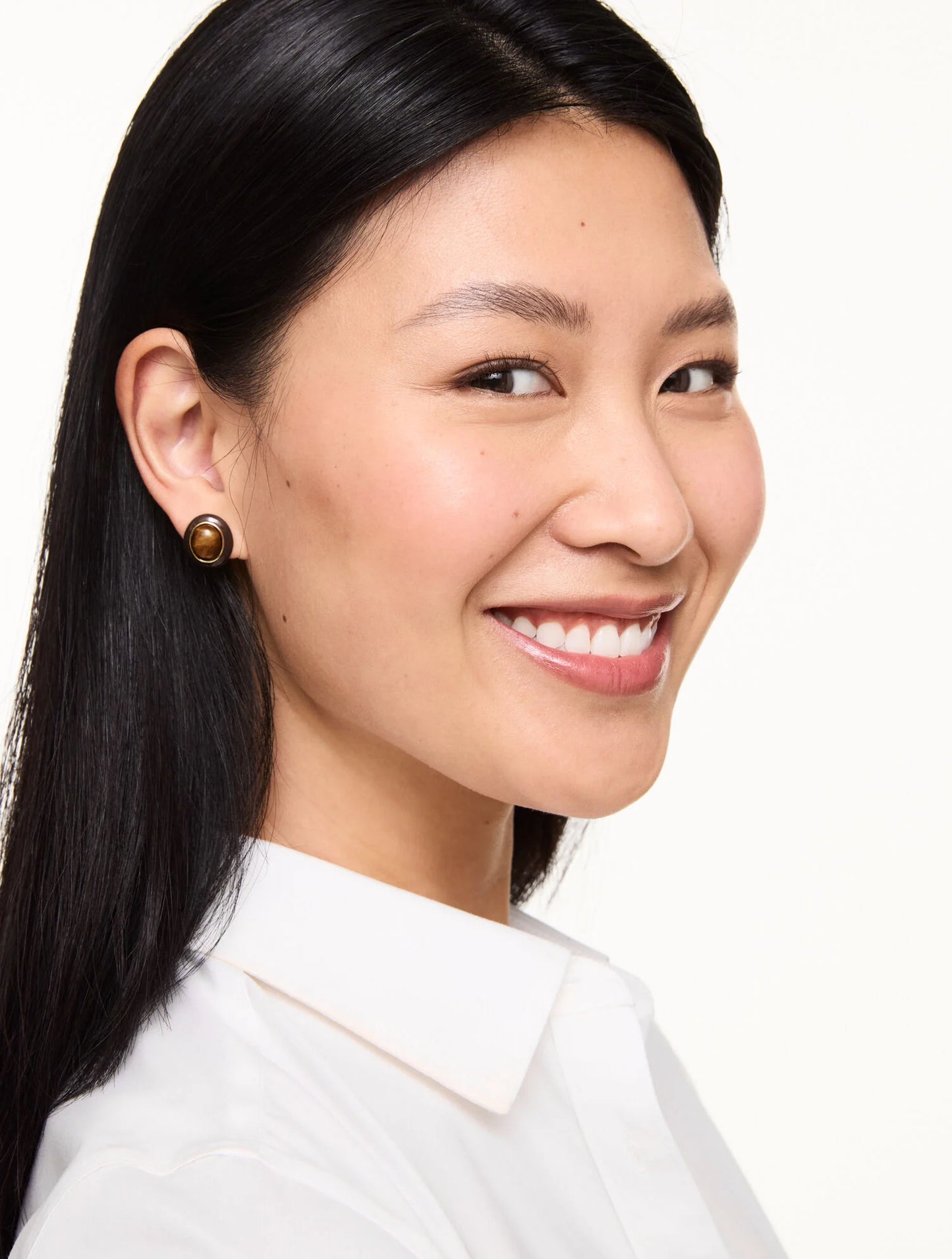 Delicate Tiger’s Eye Stud Earrings