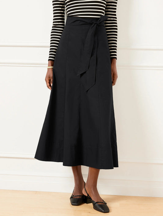 Modern Poplin Seamed Skirt