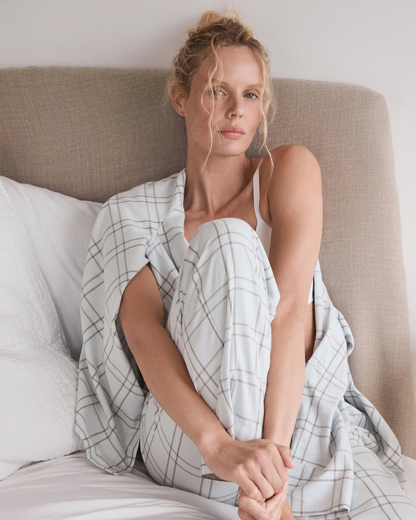 Lightweight Flannel Windowpane Pajama Pants