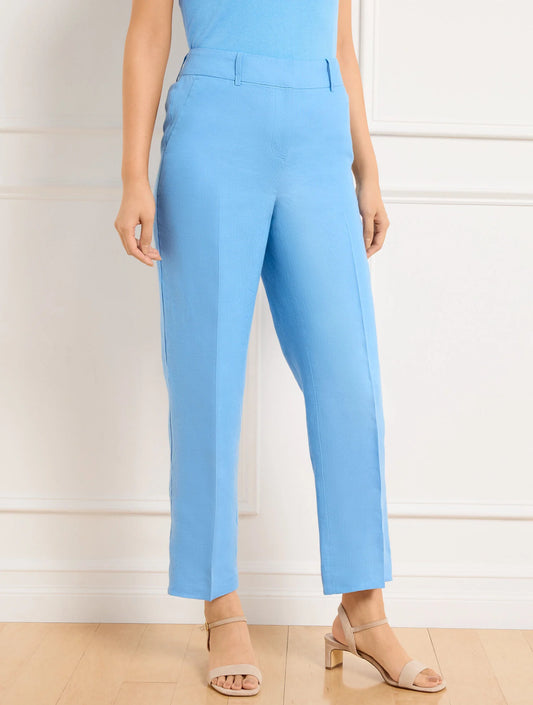 Straight Ankle Leg Linen Pants